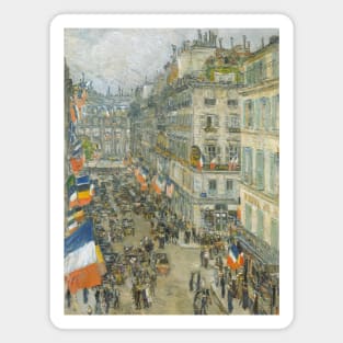 July Fourteenth, Rue Daunou by Childe Hassam Magnet